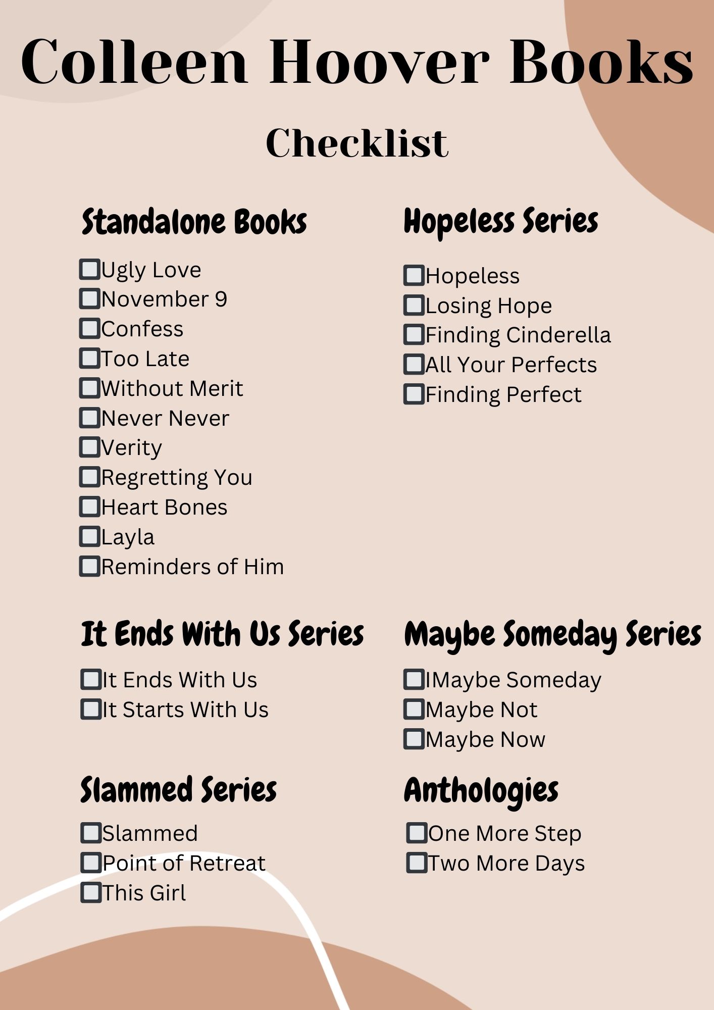 Colleen Hoover Books In Order Complete Series List 